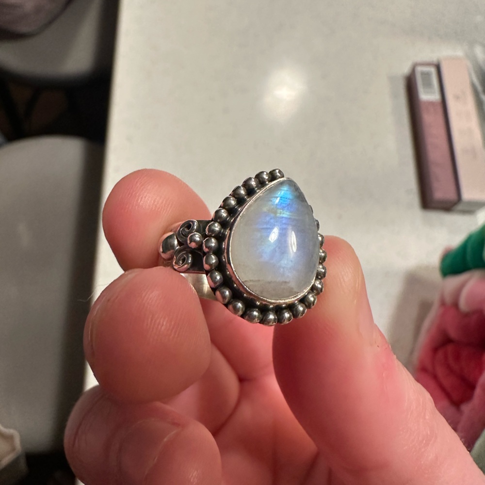 rainbow moonstone ring